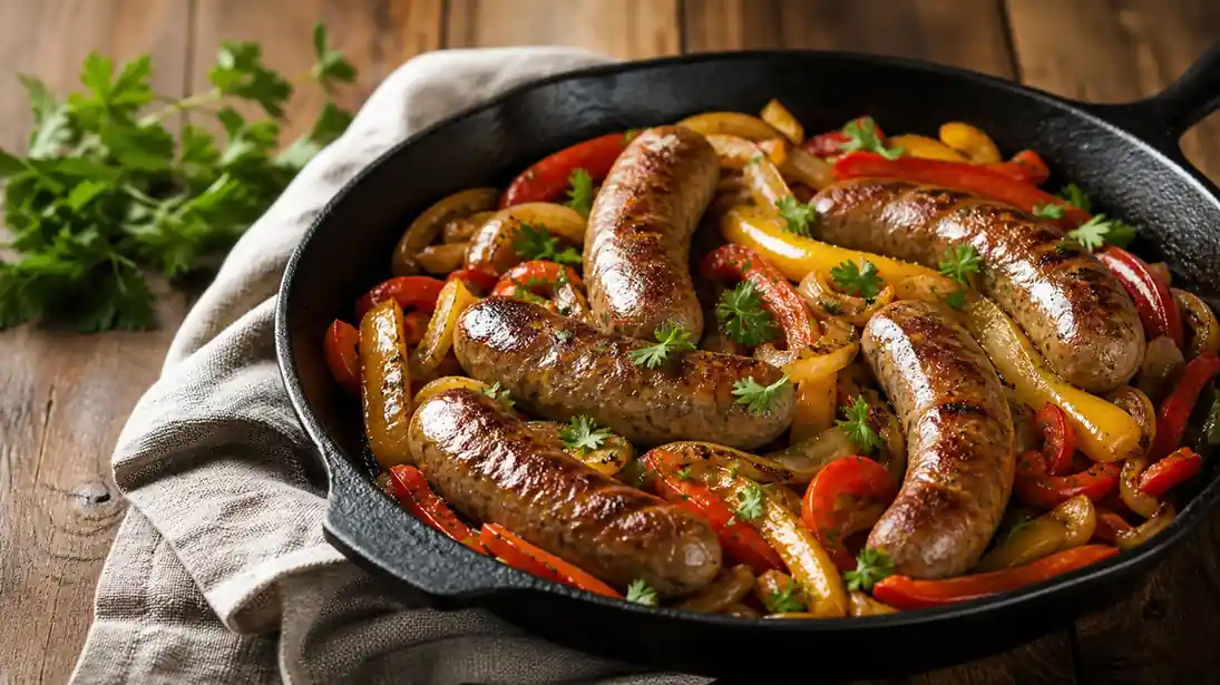 Beef Sausage Recipes: Easy Skillet Sausage and Peppers