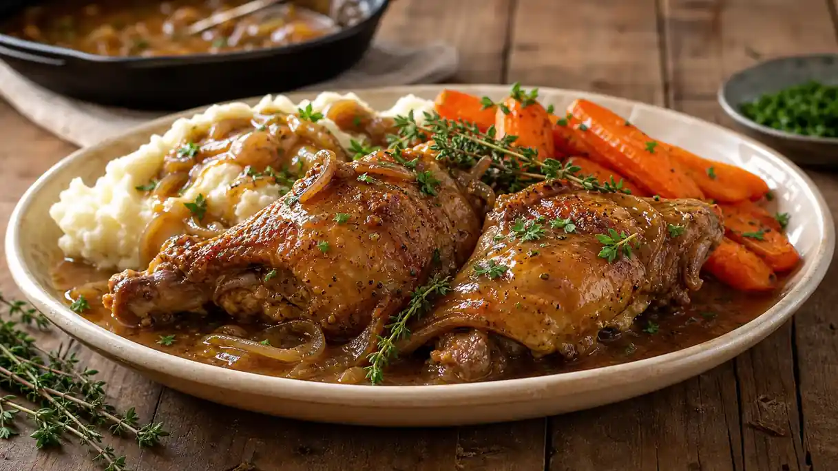 Smothered Turkey Wings Recipe with Savory Onion Gravy